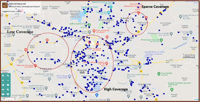 Fig. 6: How to analyze the coverage of retail outlets in a given area?